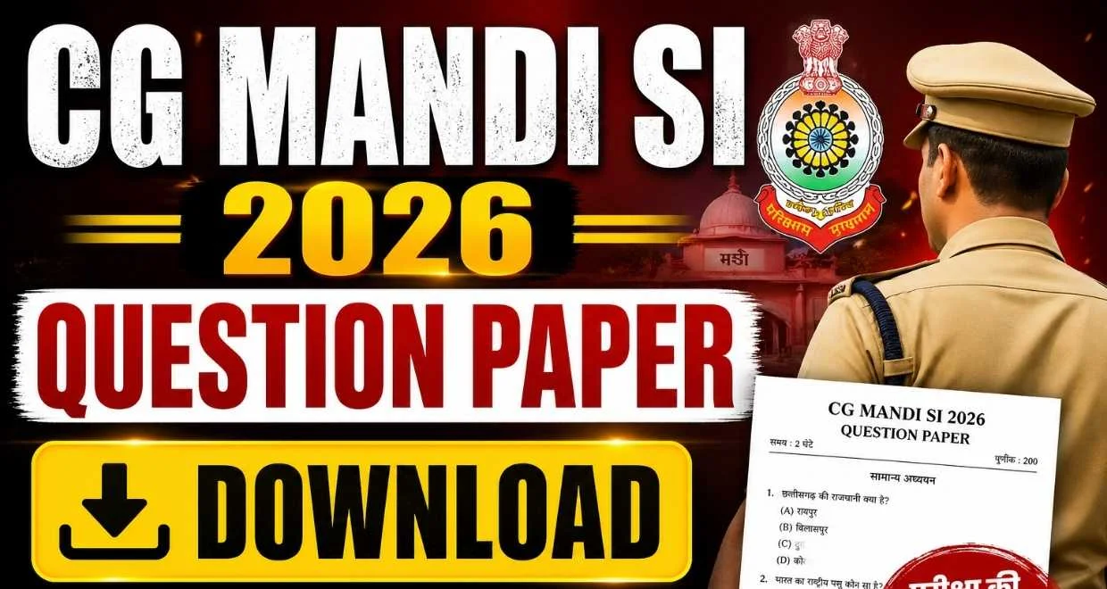 CG Vyapam Sub Inspector Exam Question Paper Download 2026